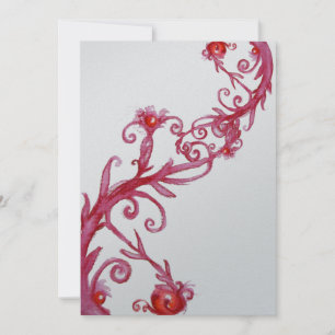 MAGIC BERRIES, red white metallic  silver Invitation
