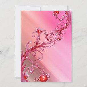 MAGIC BERRIES, red white silk Invitation