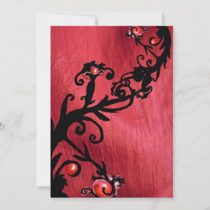 MAGIC BERRIES, red white silk Invitation