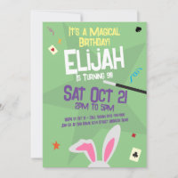 Magic Birthday Invitation - Presto! Magician Bunny