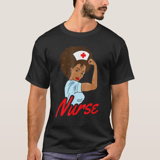 Magic Black Nurse Melanin Black History Pride Nurs T-Shirt (Front)