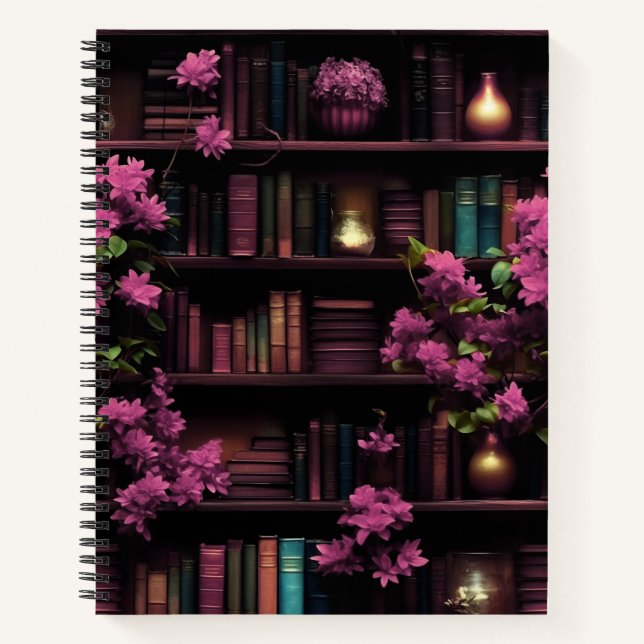 Magic Bookshelf Library Pink Notebook (Front)
