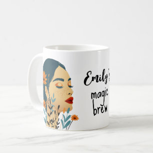 Magic Brew Floral Woman Mug