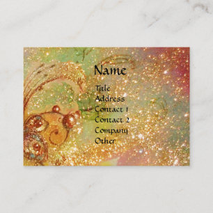 MAGIC BUTTERFLY green,yellow ,brown,gold sparkles Business Card