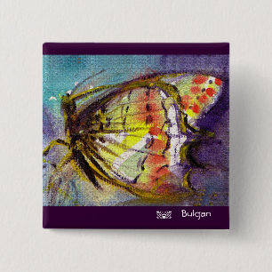 MAGIC BUTTERFLY IN BLUE 15 CM SQUARE BADGE