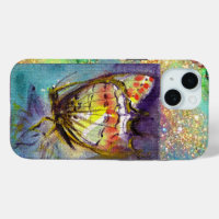 MAGIC BUTTERFLY IN BLUE GOLD SPARKLES