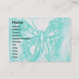 MAGIC BUTTERFLY IN BLUE , yellow ,teal Business Card