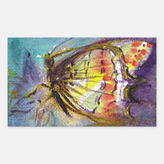 MAGIC BUTTERFLY RECTANGULAR STICKER (Front)