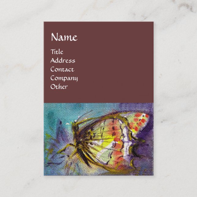 MAGIC BUTTERFLY ,Yellow, Brown Business Card (Front)