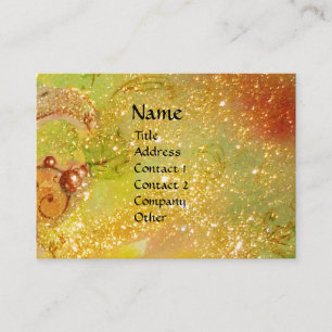 MAGIC BUTTERFLY  yellow, brown green,gold sparkles Business Card