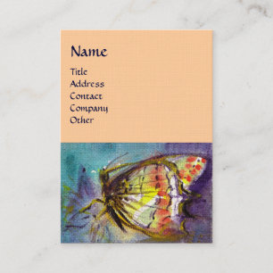 MAGIC BUTTERFLY Yellow,Pink ,Linen Paper Business Card