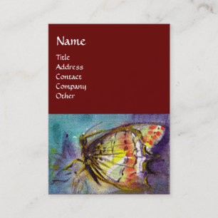 MAGIC BUTTERFLY ,Yellow, Red Business Card