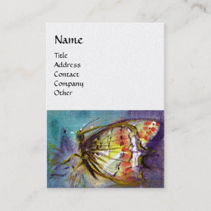 MAGIC BUTTERFLY Yellow, White Pearl Paper Business Card