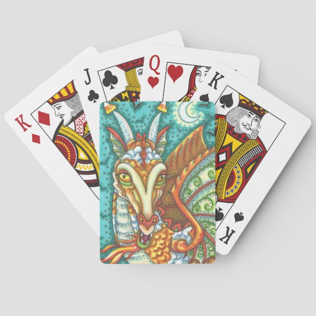MAGIC CANDY CORN DRAGON, HALLOWEEN FANTASY BEAST PLAYING CARDS (Back)