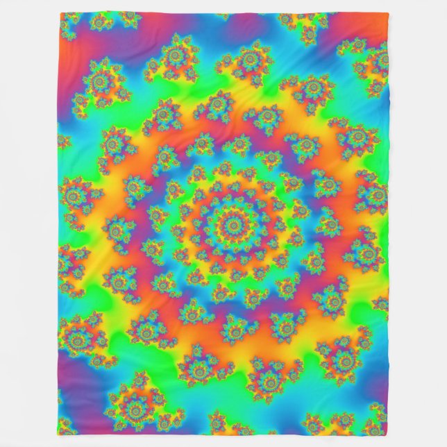 Magic Carpet Vortex Fractal Fleece Blanket (Front)