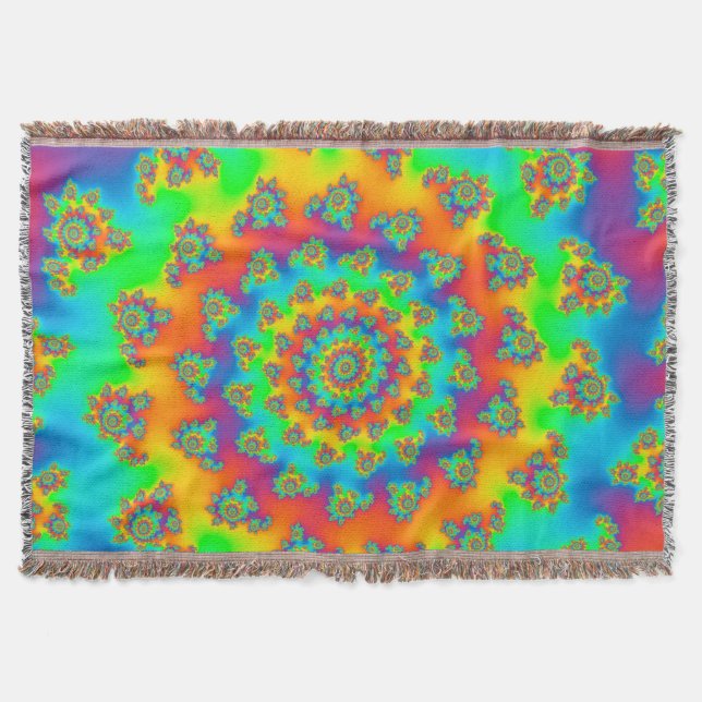 Magic Carpet Vortex Fractal Throw Blanket (Front)