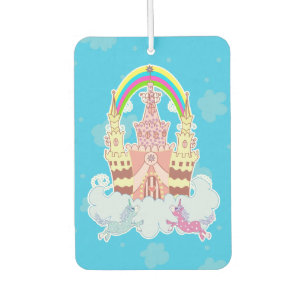 Magic Castle with cute unicorns illustration Car Air Freshener