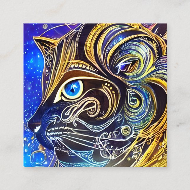 Magic Cat Square Business Card (Front)