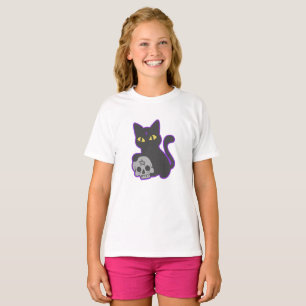 Magic cat with ghotic skull - Choose back colour T-Shirt