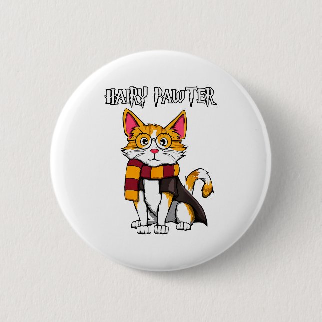 Magic Cat With Gles , Funny Pawter Funny  6 Cm Round Badge (Front)