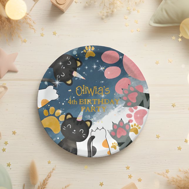 Magic caticorn birthday Paper Plate (Creator Uploaded)