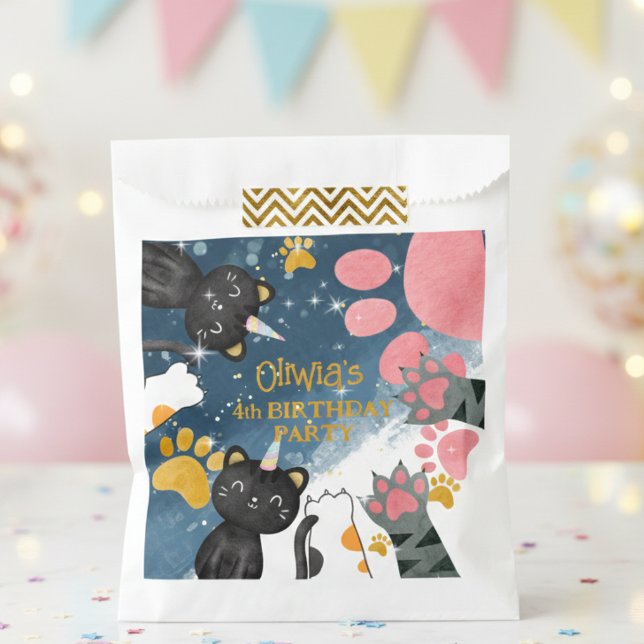Magic caticorn cute cat unicorn birthday favour bags (Creator Uploaded)