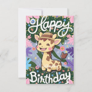 Magic Children Giraffe Birthday Card