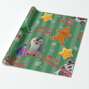 Magic Christmas: 3D Animal Friends Wrapping Paper