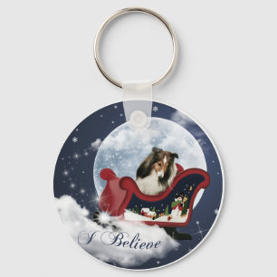 Magic Christmas Sheltie Key Ring