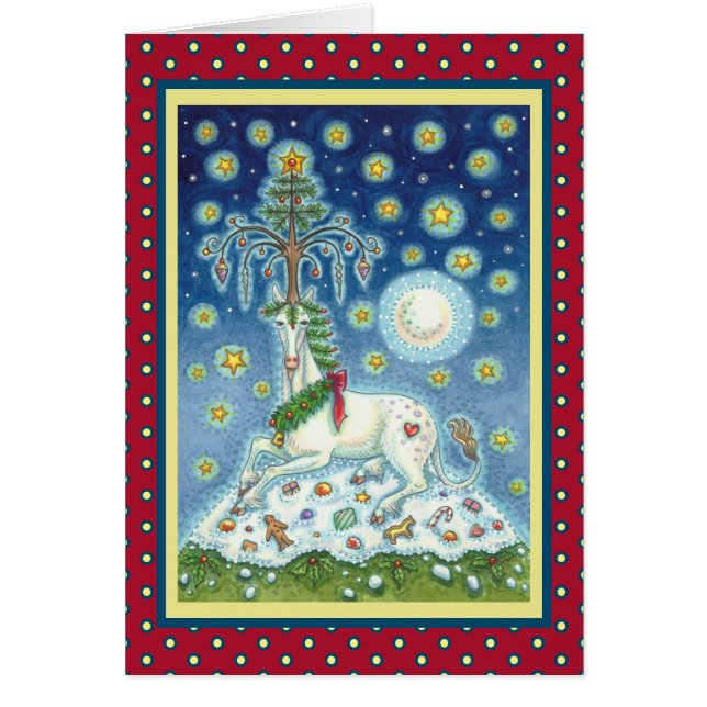 MAGIC CHRISTMAS UNICORN HOLIDAY GREETING CARD V (Front)