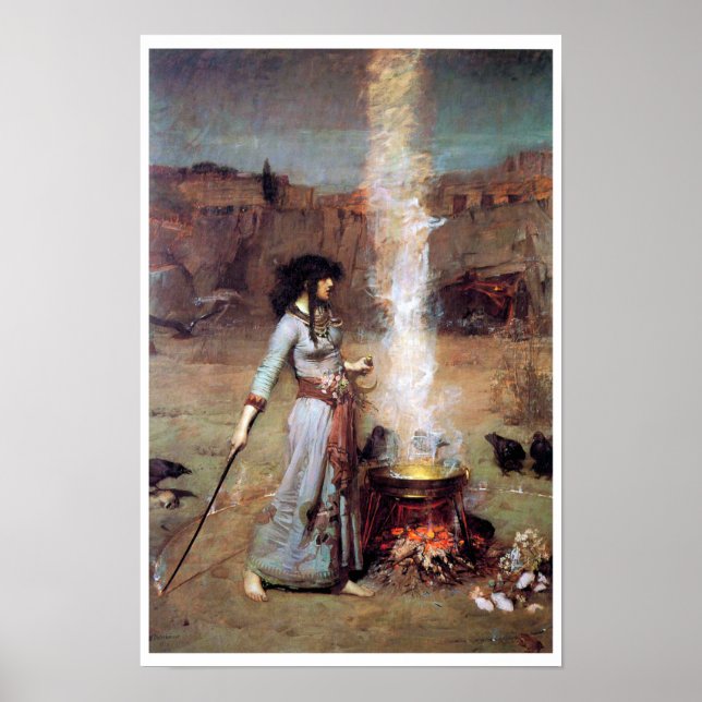 Magic Circle, John William Waterhouse Poster (Front)
