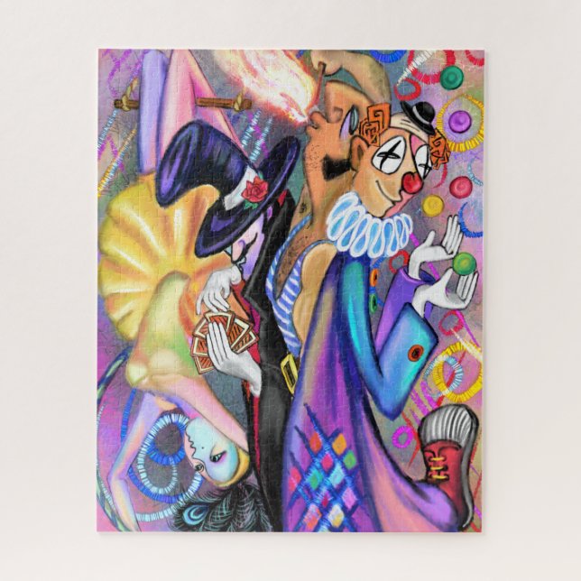 Magic Circus - Clown Acrobat Magician Fire Eater Jigsaw Puzzle (Vertical)