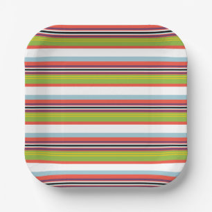 Magic colorful stripes paper plate