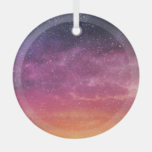 Magic Colour: Enchanting Sky Background. Glass Tree Decoration