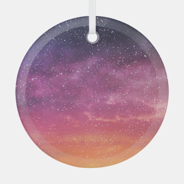 Magic Colour: Enchanting Sky Background. Glass Tree Decoration (Front)