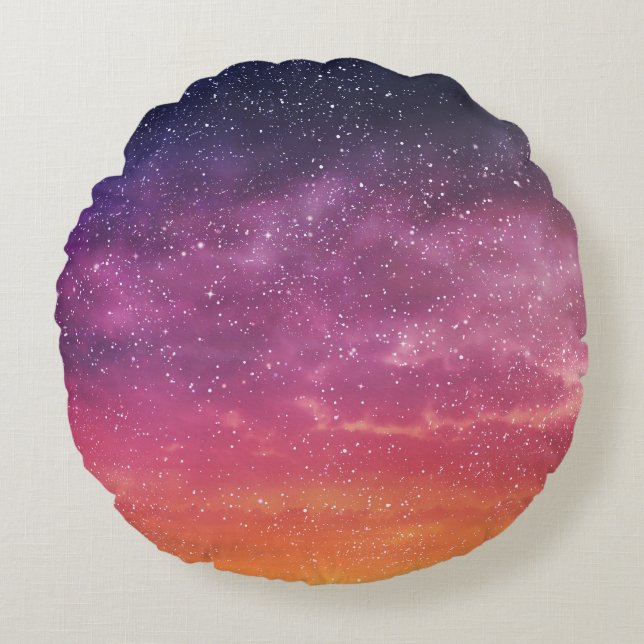 Magic Colour: Enchanting Sky Background. Round Cushion (Front)