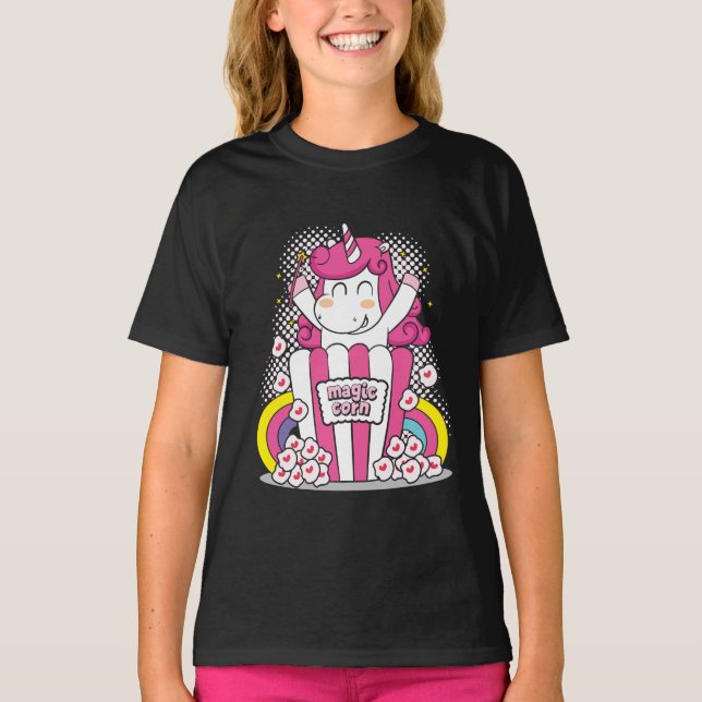 Magic Corn Unicorn Kids T-Shirt (Front)