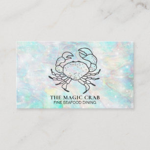 *~* Magic Crab Fine Dining by The Sea Pastel Business Card