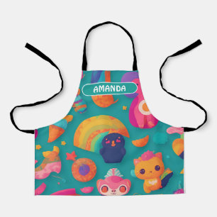 Magic Creatures Rainbow Colourful Pattern Apron