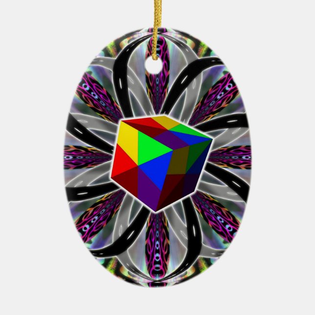 "Magic Cube" Ceramic Tree Decoration (Front)