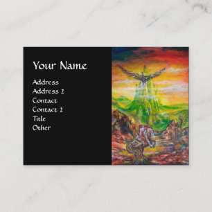 MAGIC DUEL BETWEEN BRADAMANT AND NEGROMANCER,black Business Card