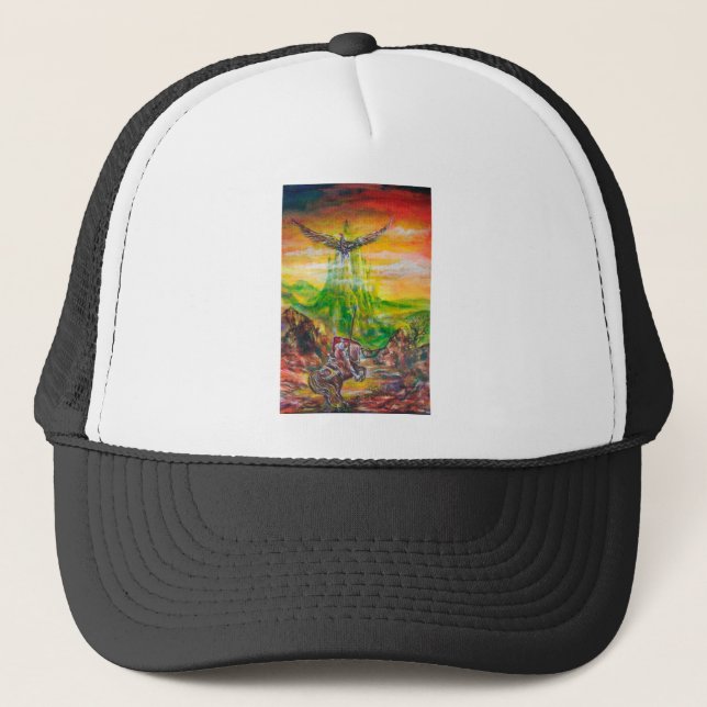 MAGIC DUEL BETWEEN BRADAMANT AND NEGROMANCER TRUCKER HAT (Front)