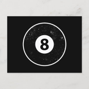 Magic Eight Ball Billiard Pool Invitation Postcard