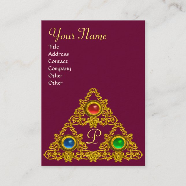 MAGIC ELFIC TALISMAN MONOGRAM BUSINESS CARD (Front)