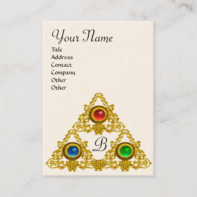 MAGIC ELFIC TALISMAN MONOGRAM,white Business Card (Front)