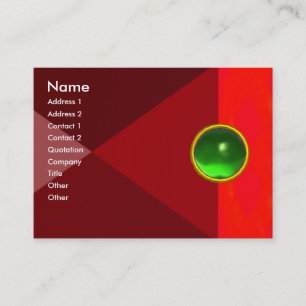 MAGIC EMERALD , bright vibrant red pink green Business Card