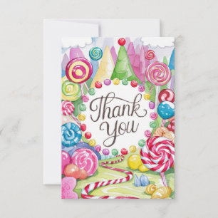 Magic Enchanted Candyland thank you card
