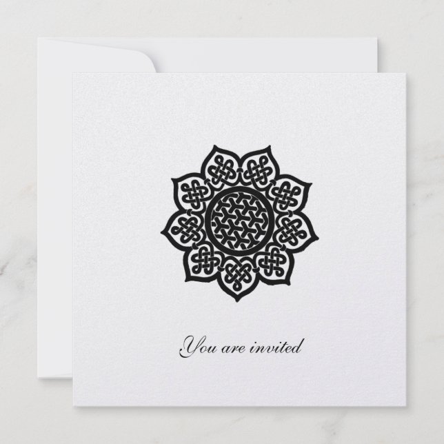 MAGIC EVENT Black White Celtic Knots Invitation (Front)