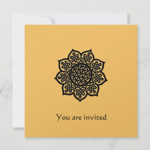 MAGIC EVENT metallic gold paper Invitation