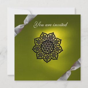 MAGIC EVENT ribbon white yellow champagne Invitation